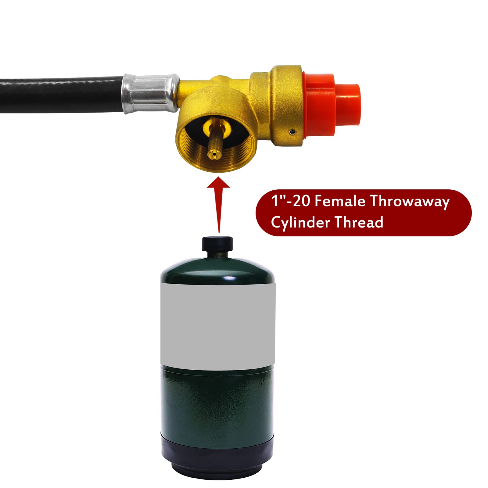 Portable Camping Stove Propane Butane Gas Regulator with Hose - 27.5 Inch Replacement for 1LB Disposable Bottle | Perfect for Outdoor Cooking, Hiking, RV Trips & Emergency Preparedness
