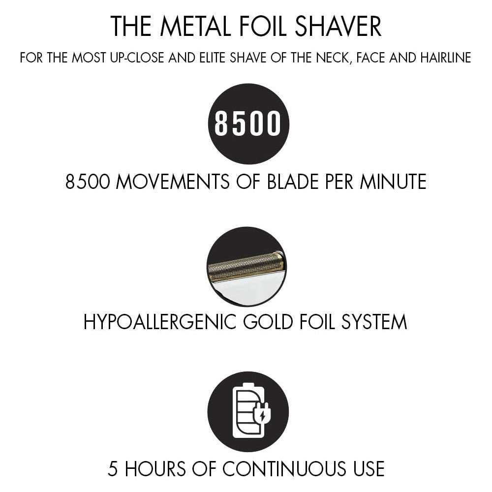 CONAIR SHV10BSC Professional Barber Shop Pro Series Metal Foil Shaver for Men - Electric Razor for Close Shaving & Grooming at Home or Travel