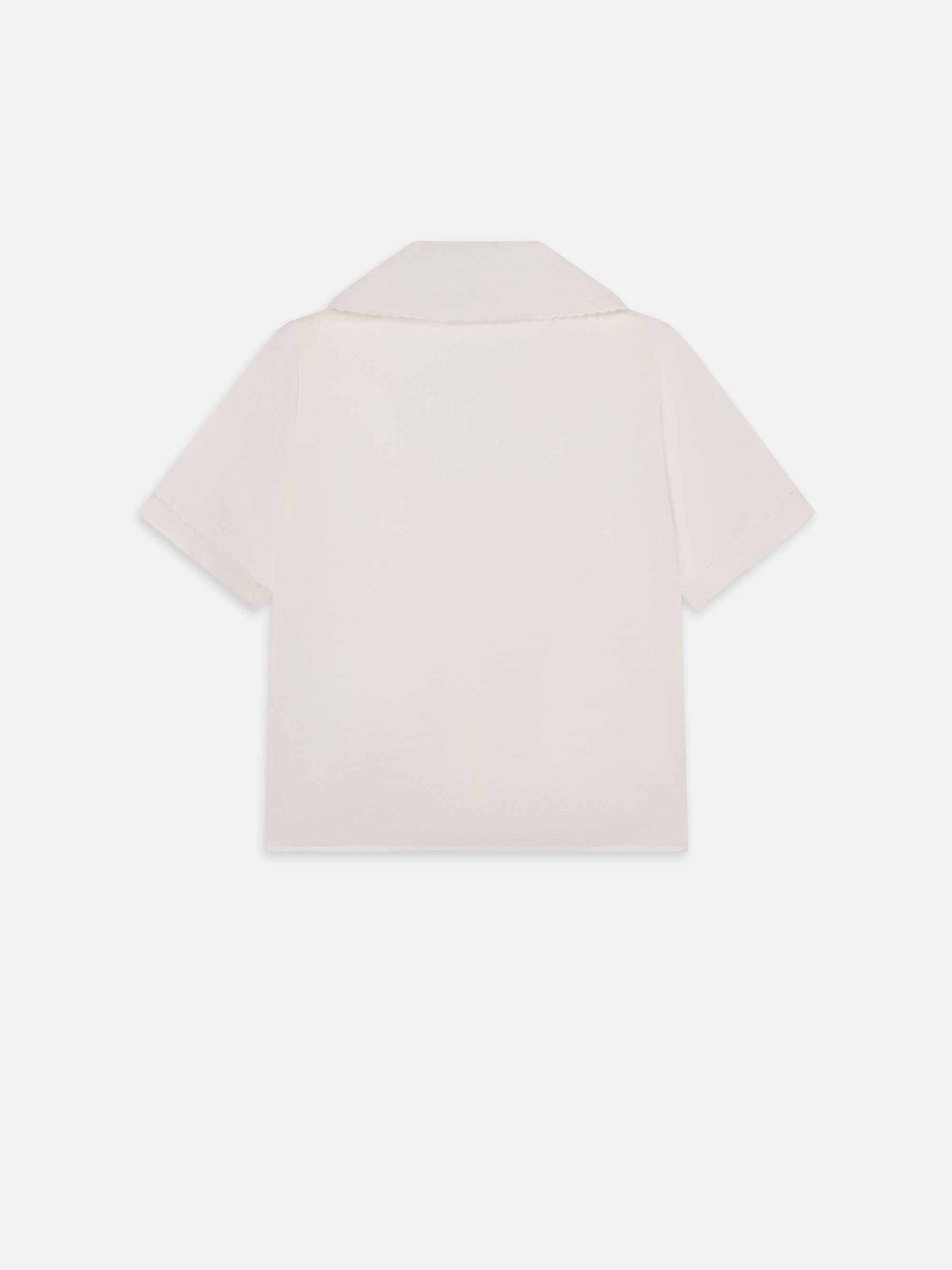 Scallop Sailor Blouse Women's White Top - Perfect for Beach Vacation, Summer Outfits & Casual Wear