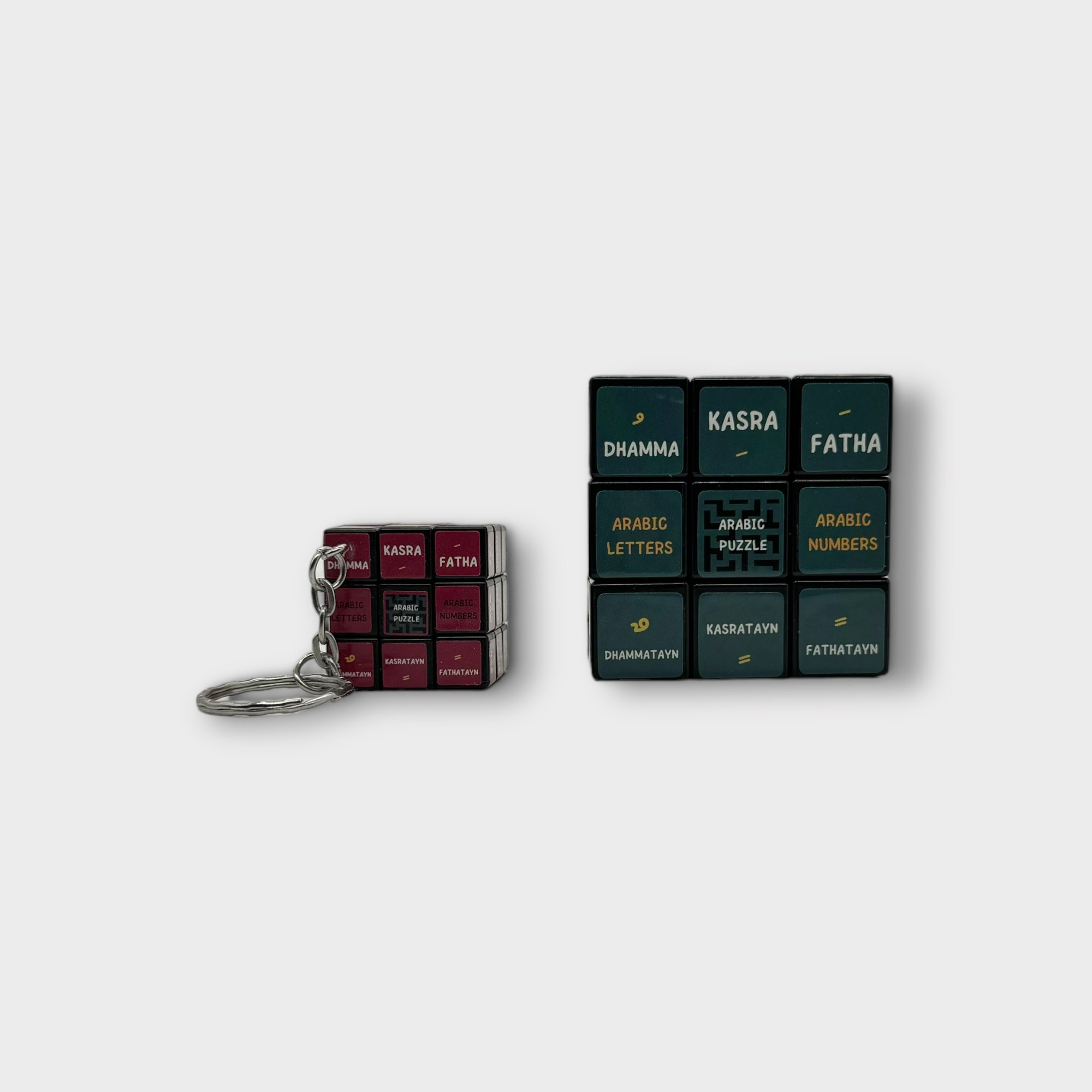 Arabic Rubik Cube Keychain - Mini Puzzle Toy for Stress Relief & Brain Training - Perfect for Keyrings, Gifts, and Office Desk Decor