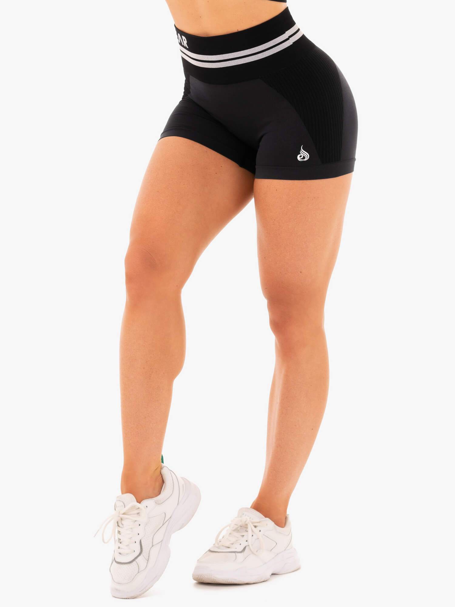 Freestyle Seamless High Waisted Yoga Shorts for Women - Black - Perfect for Workouts, Running & Lounge Wear