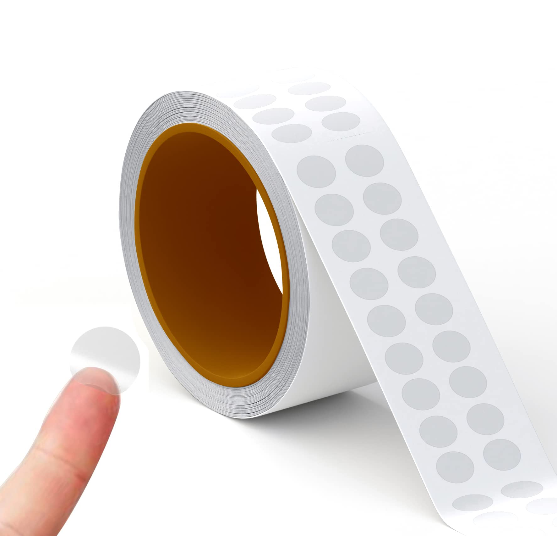 Performore 0.5 Inch Round Clear Stickers - 1000 Self-Adhesive Labels per Roll for Envelopes, Retail Packaging & Sealing | Crystal Transparent Small Round Tabs for Mailing, Organizing & Crafting