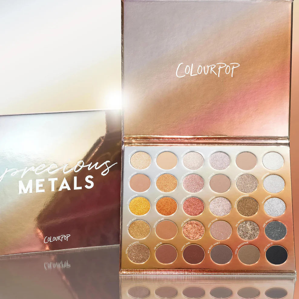 ColourPop Precious Metals Eyeshadow Palette - Highly Pigmented, Long-Lasting Metallic Shades for Everyday & Party Makeup | Perfect for Daytime Glam & Night Out Looks