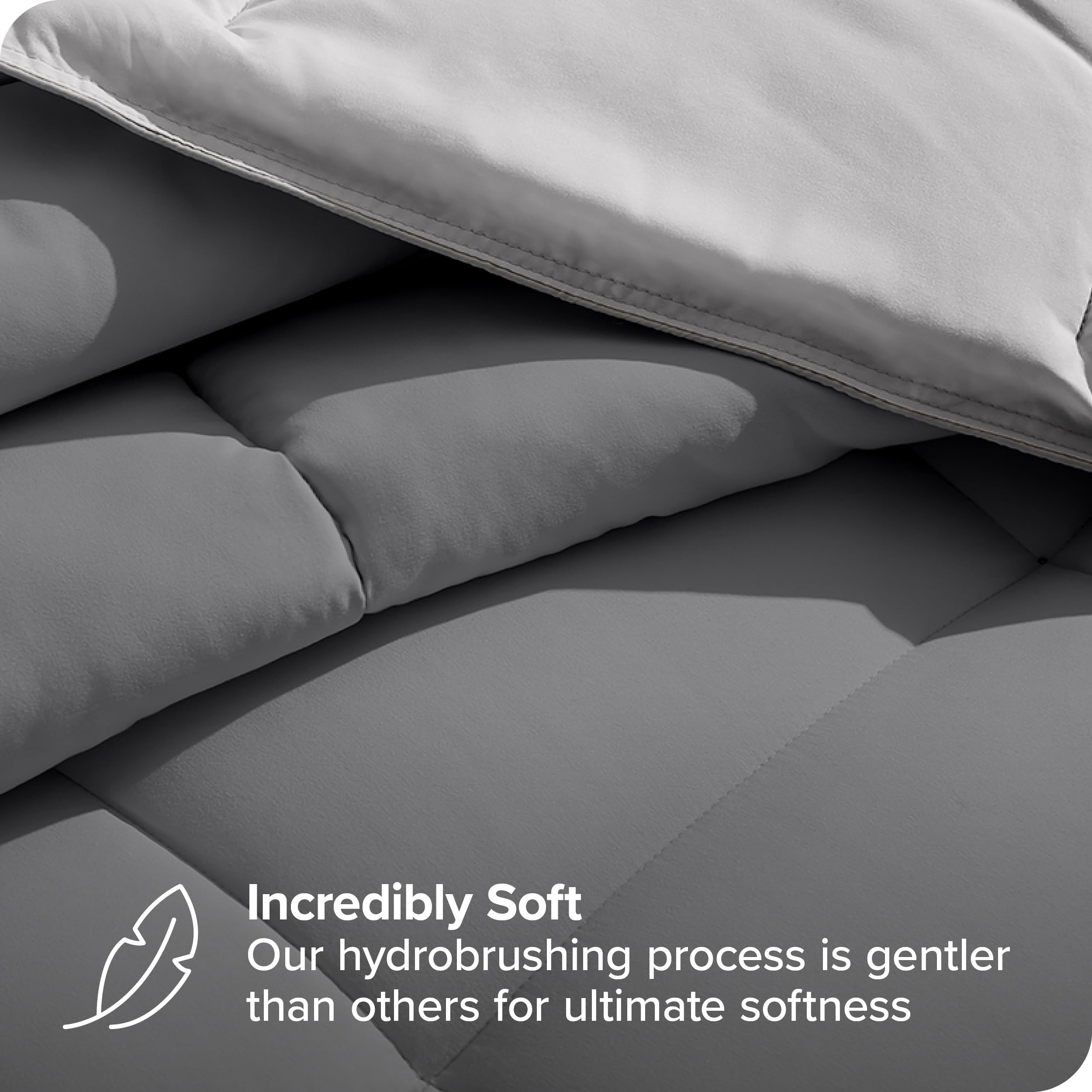 Bare Home Reversible Down Alternative Comforter & Sheet Set - Full Size Bedding - Soft Grey/Light Grey - Hypoallergenic & Machine Washable - Perfect for Guest Rooms, Dorms & Cozy Bedrooms