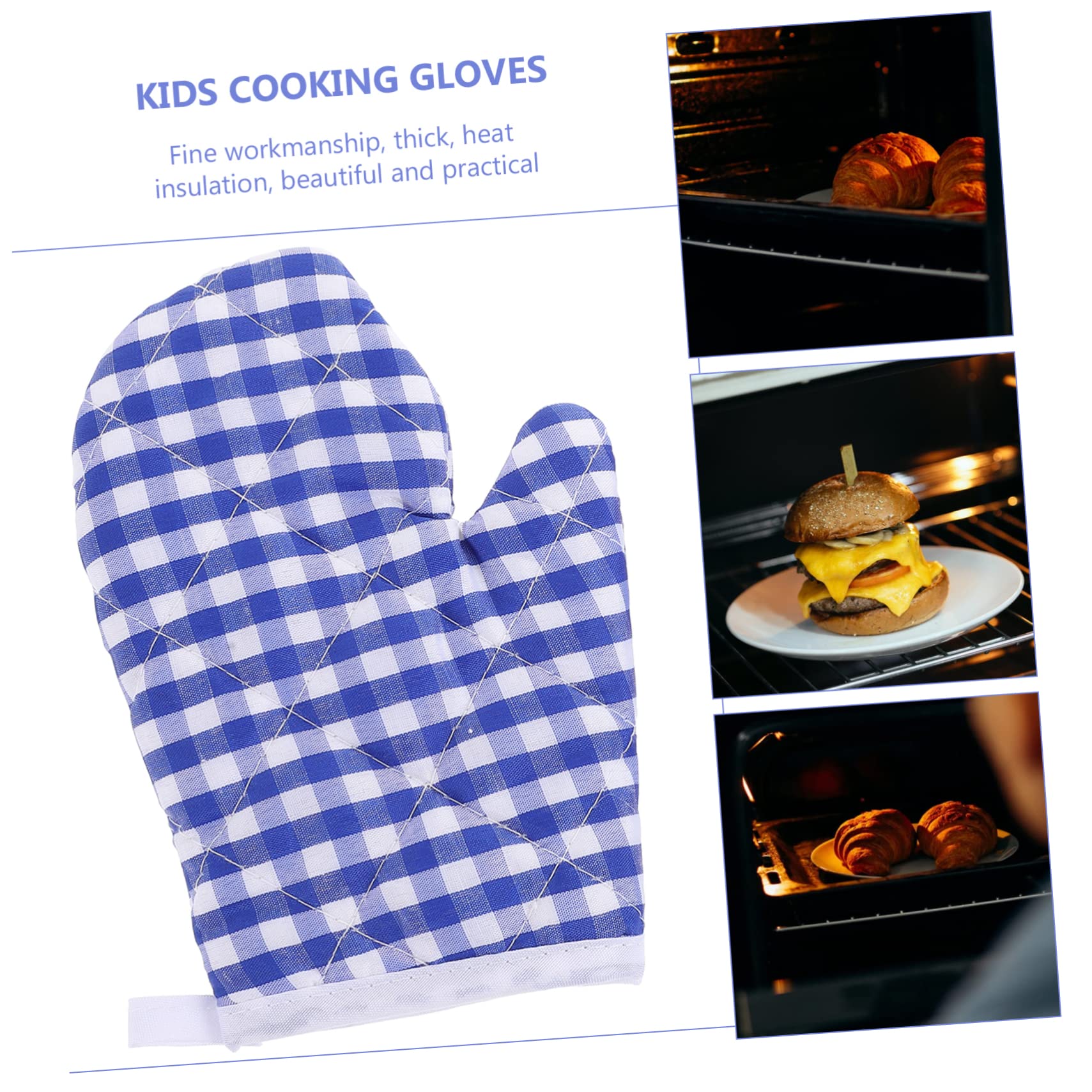 2Pcs Heat Resistant Baking Gloves - Oven Mitts for Cooking, Baking & Microwave Use - Farmhouse & Restaurant Kitchen Essentials (Dark Blue) - Perfect for Baking, Grilling & Handling Hot Dishes Safely