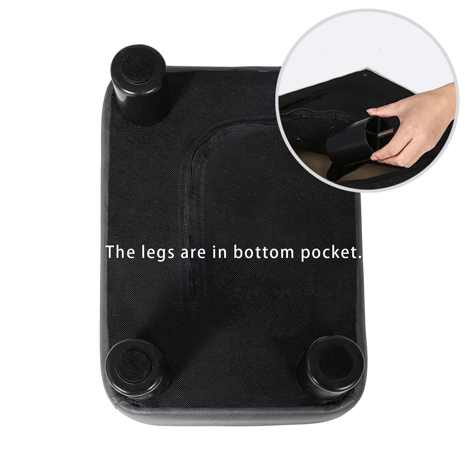 Modern Rectangular Footrest Ottoman - Small Footstool for Living Room, Bedroom & Office - Dark Gray - Ergonomic Support for Relaxing, Reading & Working