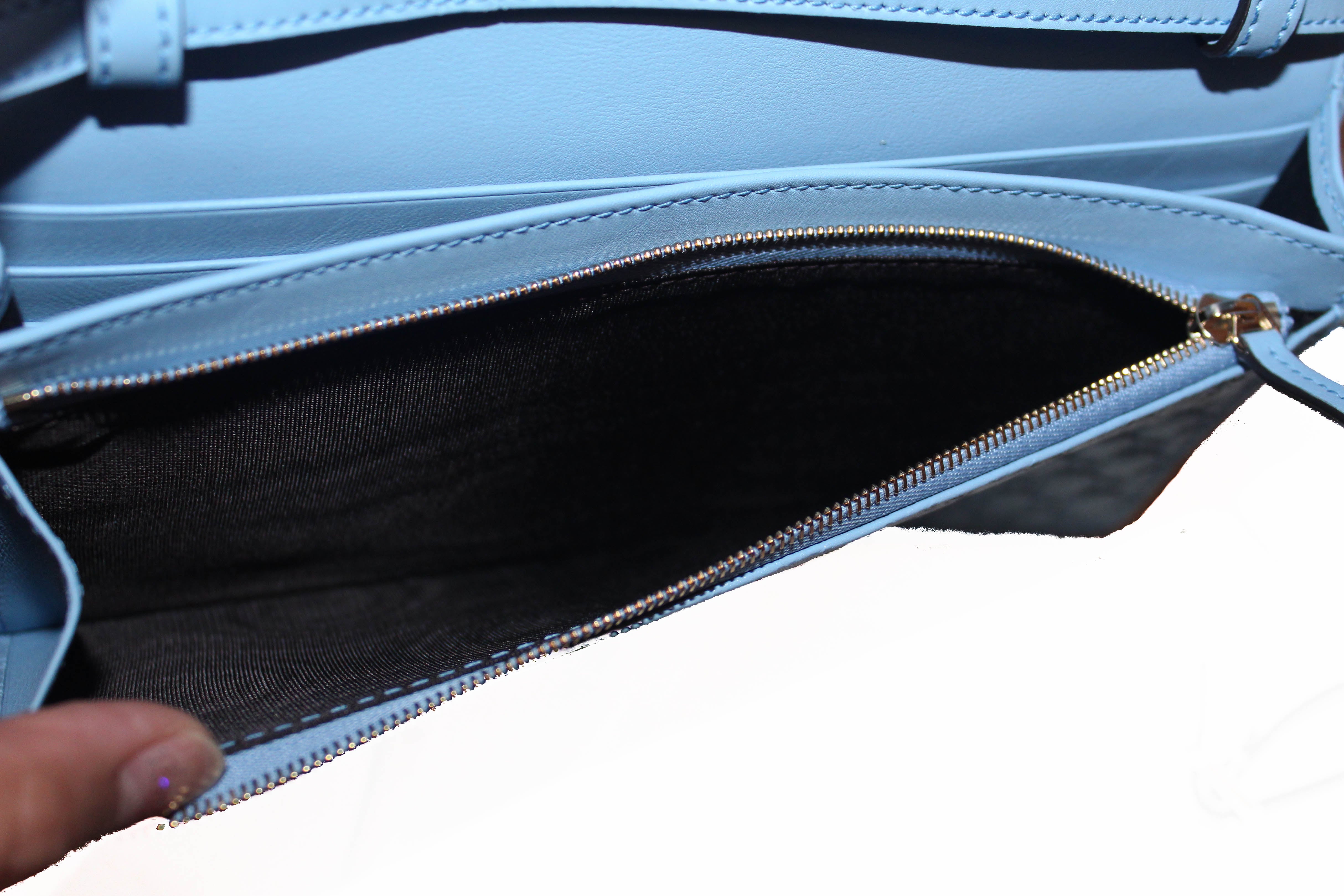 Authentic Gucci Blue Micro Guccissima Leather Wallet with Strap - Luxury Designer Wallet for Men & Women | Perfect for Everyday Use, Travel & Gifts