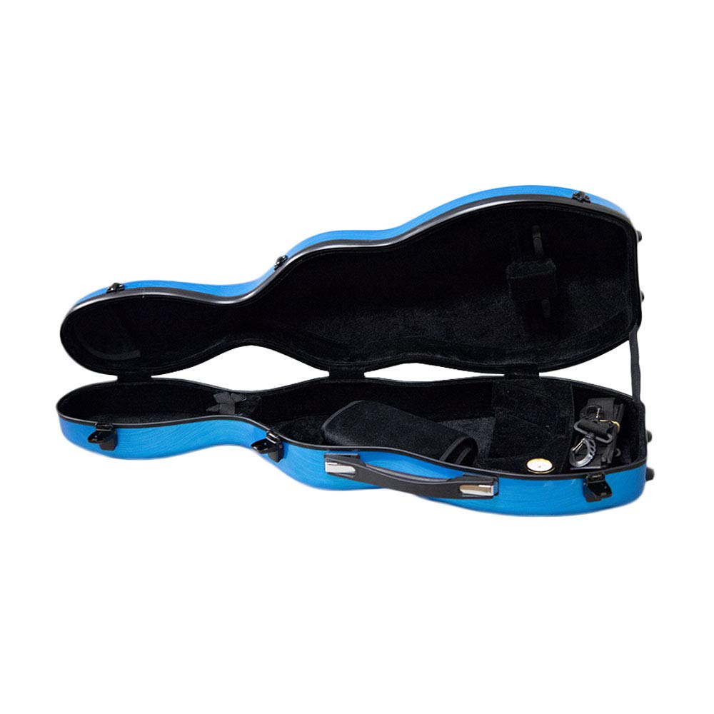 Premium Fiberglass Violin Case - Full Size, Durable & Lightweight Cello-Shaped Design with Hygrometer & Backpack Straps (Blue) - Perfect for Travel, School & Professional Musicians
