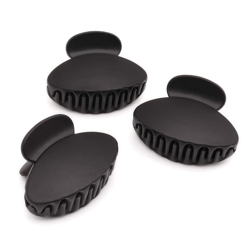 ALEVAN Black Hair Clutch Claws Clips - No Slip Tight Grip Acrylic Hair Clips for Women & Girls - Multi Color Hair Accessories for Ponytail, Bun & Updo Hairstyles