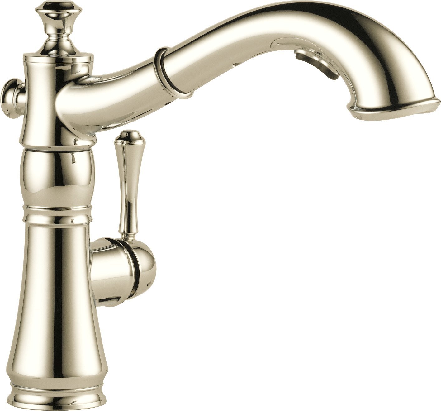 Delta Cassidy Pull-Out Kitchen Faucet in Polished Nickel - 4197-PN-DST with Magnetic Docking Spray Head for Easy Sink Cleaning | Perfect for Modern Kitchens & Dishwashing