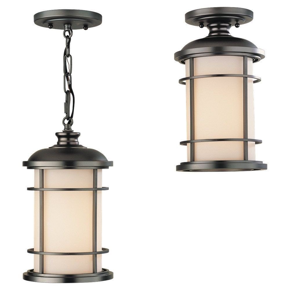 Feiss OL2209BB Lighthouse Outdoor Lighting Pendant Lantern - Bronze Finish, 1-Light Fixture (7 Inch Diameter x 13 Inch Height), 60 Watts - Perfect for Porch, Patio, Garden & Entryway Lighting