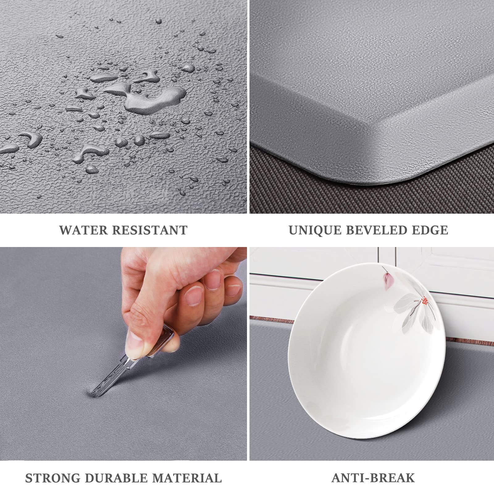 Premium Anti-Fatigue Kitchen Floor Mat - Non-Slip Waterproof Cushioned Rug 17.3