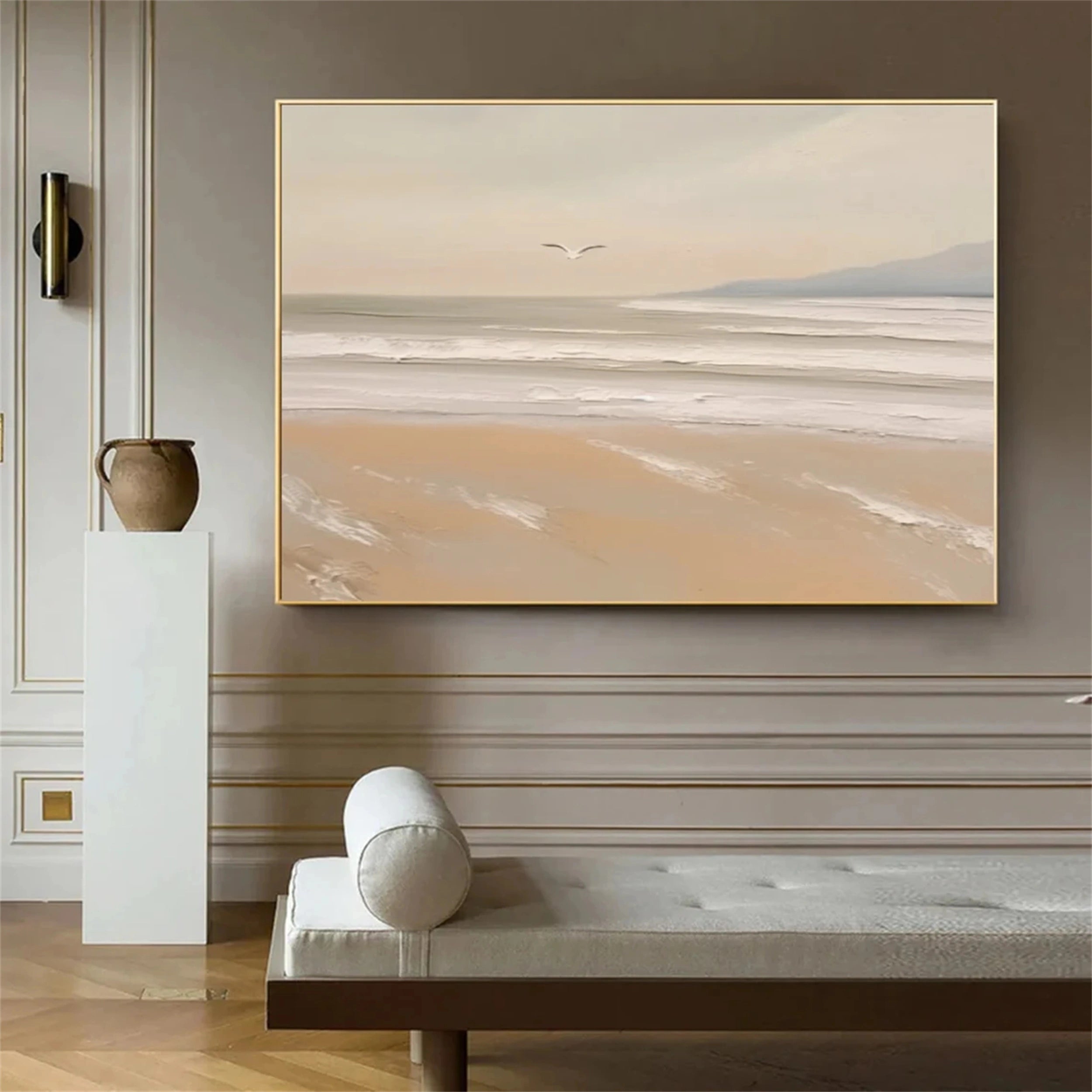 Ocean and Sky Painting #OS 054 - Handmade Canvas Wall Art for Home & Office Decor - Perfect for Living Room, Bedroom or Gift