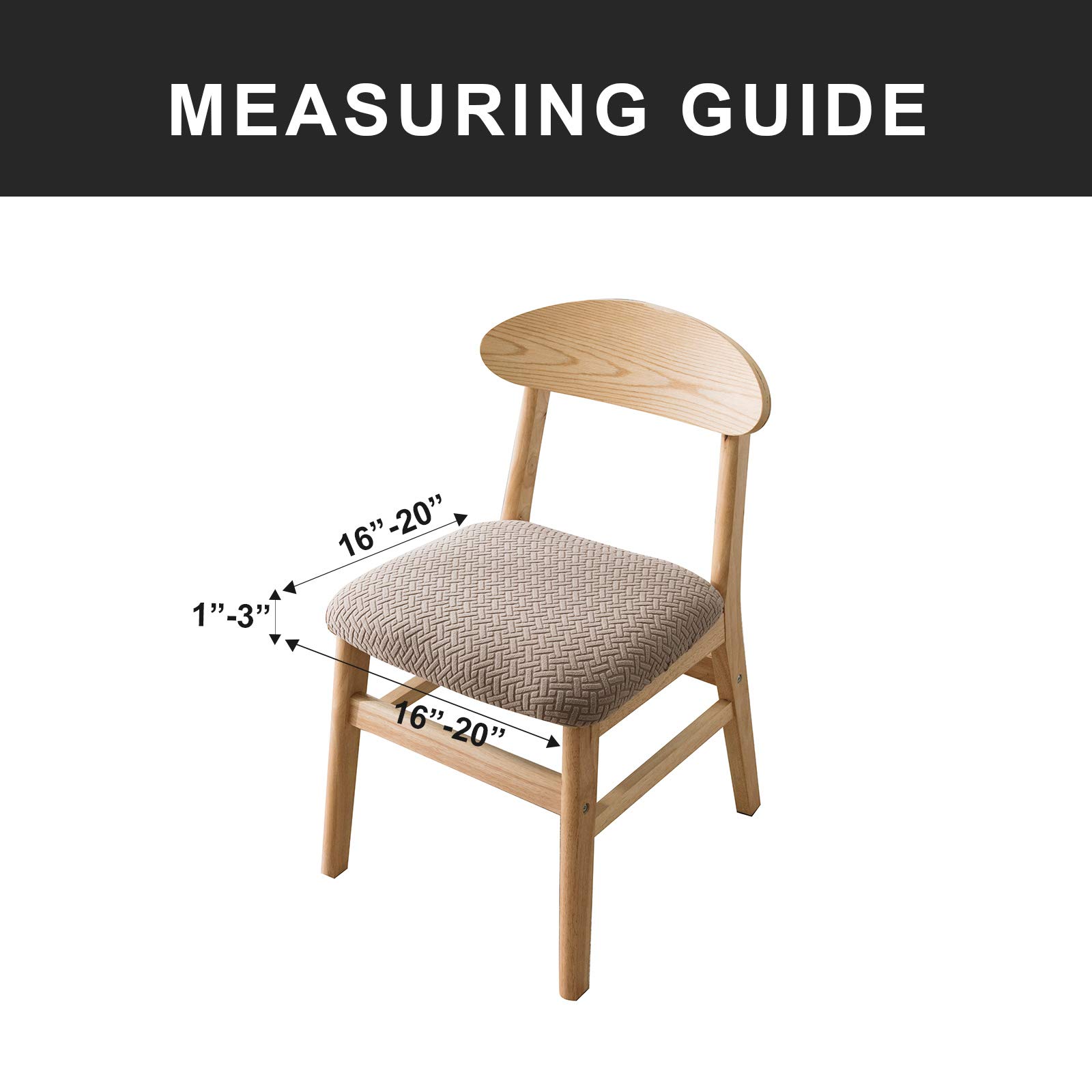 Genina Dining Chair Covers 4-Pack - Khaki for Kitchen & Home Decor