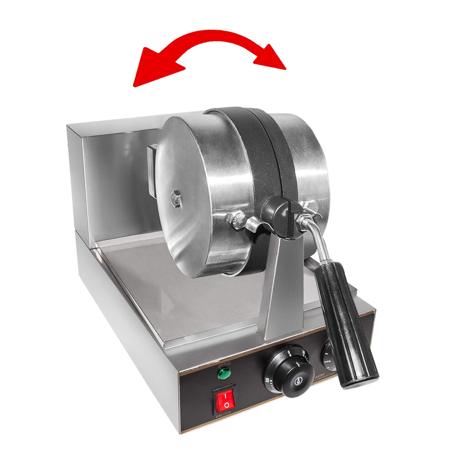 Commercial Belgian Waffle Maker with Flip & Rotating Mechanism - Stainless Steel Thick Waffle Iron 110V for Restaurants, Cafes & Home Breakfast