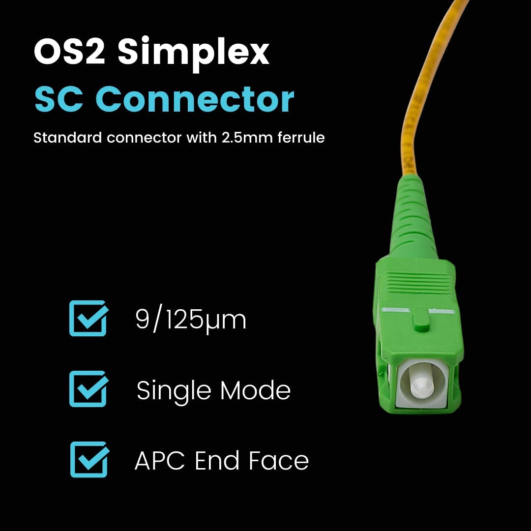 FTTH Fiber Optic Launch Cable - SC/APC to LC/UPC Connectors - 1000m G652D Singlemode 9/125 Fiber - OTDR Testing Cable with Dead Zone Eliminator - Perfect for Network Installation & Maintenance