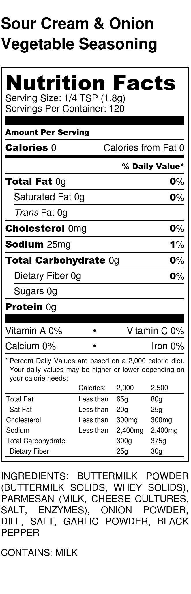 Premium Sour Cream & Onion Vegetable Seasoning - Fat Free, Sugar Free, Low Calorie Spice Blend | Large Shaker Bottle for Salads, Popcorn & Cooking | Crafted in Small Batches for Bold Flavor | Perfect for Healthy Snacks & Keto Diet