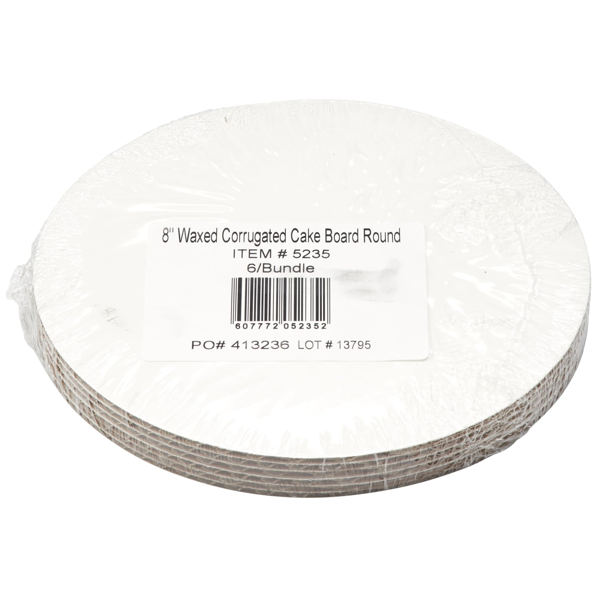 DecoPac 8 Inch Round Cake Board - 6 Pack White Waxed Greaseproof Corrugated Cardboard for Birthday, Wedding & Party Cakes - Sturdy Baking & Decorating Base for Professional & Home Bakers