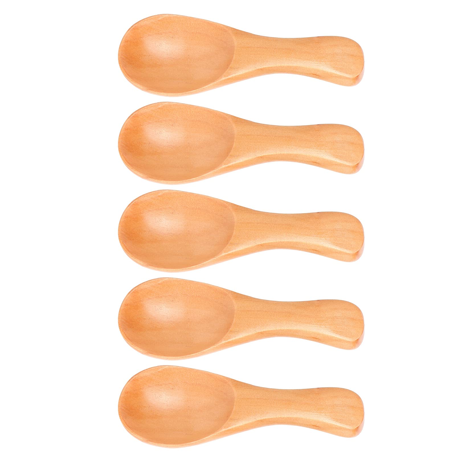 5-Piece Wooden Spoon Set - Reusable Cooking, Soup & Serving Spoons for Kitchen, Camping, Travel & Cafe Use - Eco-Friendly Utensils for Home & Outdoor Cooking