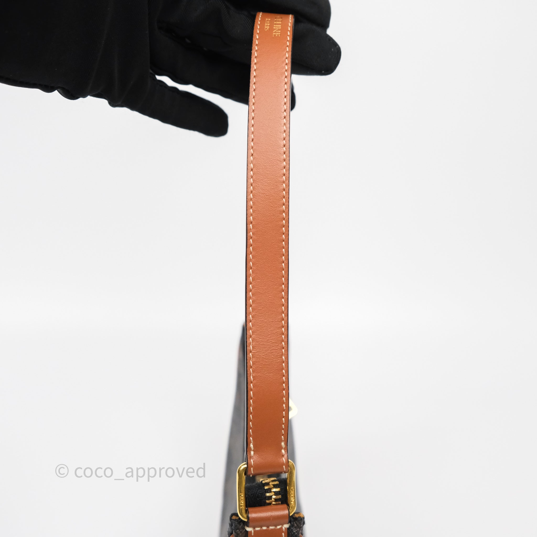 Celine Mini Ava Bag in Triomphe Canvas & Calfskin Leather - Tan Crossbody Purse for Women | Perfect for Everyday Use, Work & Travel