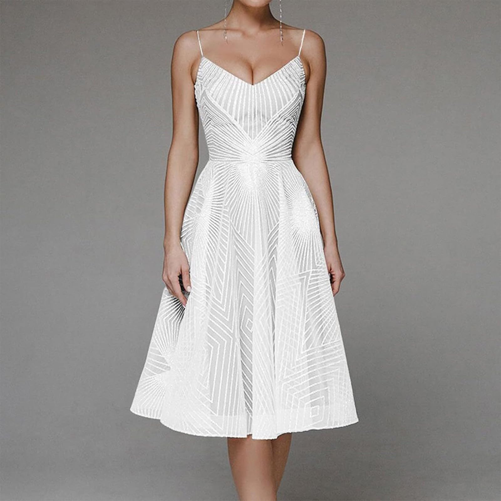 Women's Summer Dresses 2024 - Wedding Guest & Date Night Camisole Dress with Lining, 70s Style Outfit (XS to 3XL) | Perfect for Beach Vacations, Garden Parties & Casual Outings
