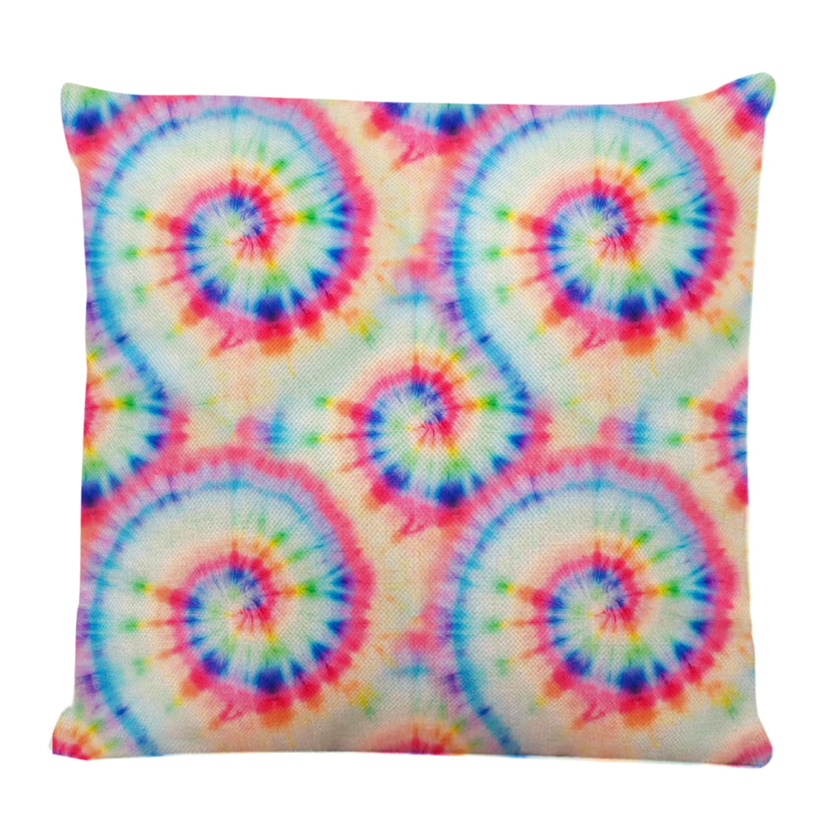 **Tie Dye Square Throw Pillow Covers 18x18 Inch - Decorative Cushion Cases for Sofa, Couch & Bed - Boho Home Decor for Living Room, Bedroom & Dorm**