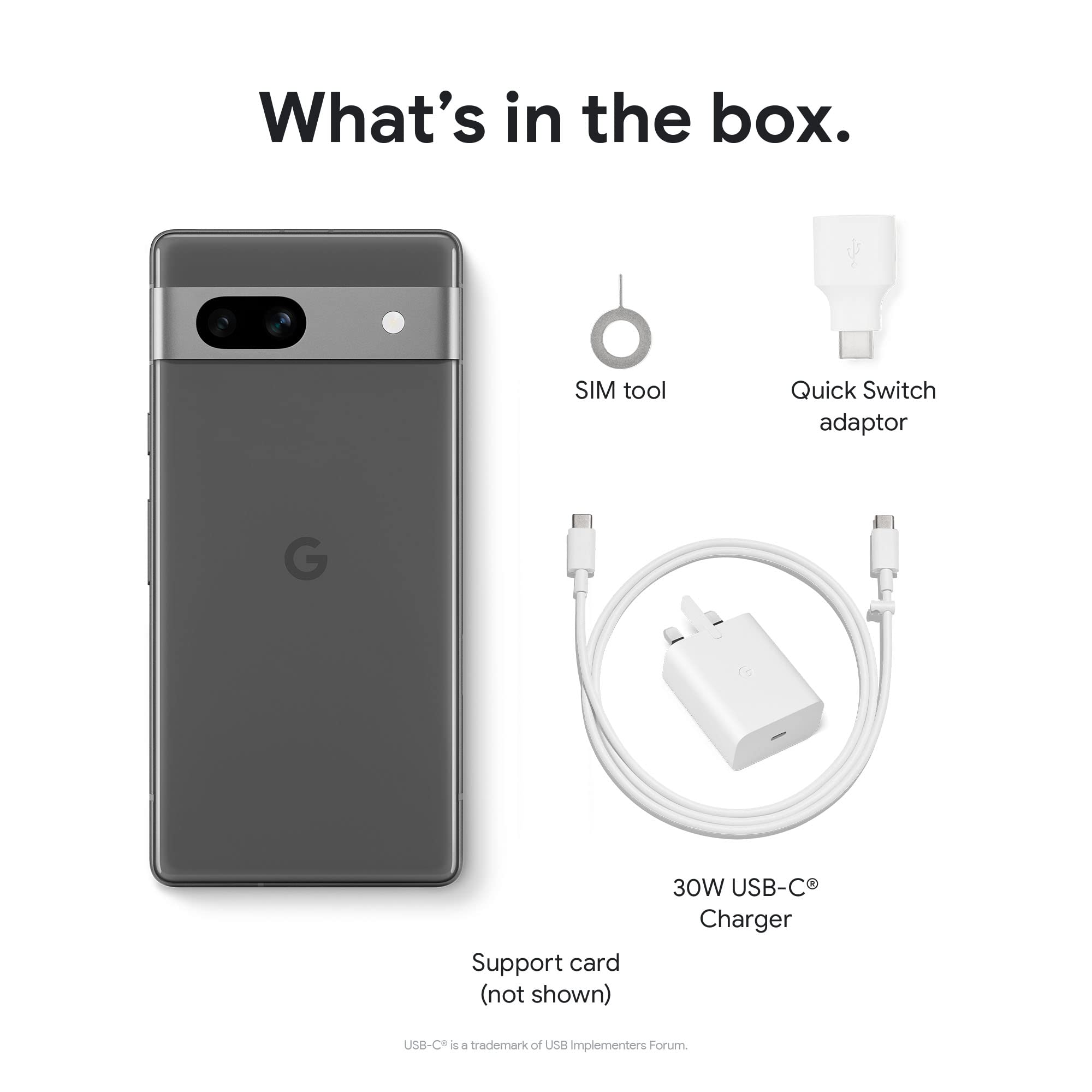 Google Pixel 7a Unlocked 5G Android Smartphone with 30W Fast Charger Bundle - 6.1