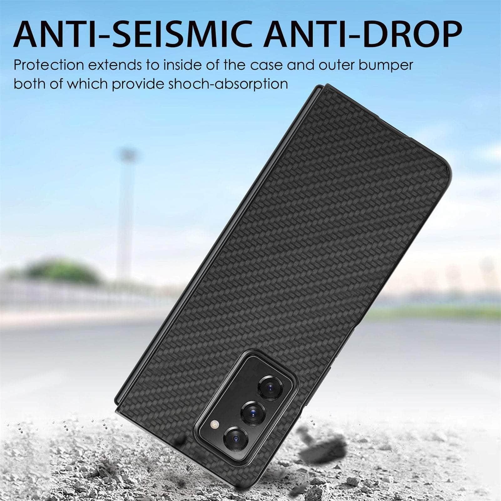 Anti-Slip Carbon Fiber Case for Samsung Galaxy Z Fold 4 - Protective Phone Cover with Grip for Work, Travel & Daily Use