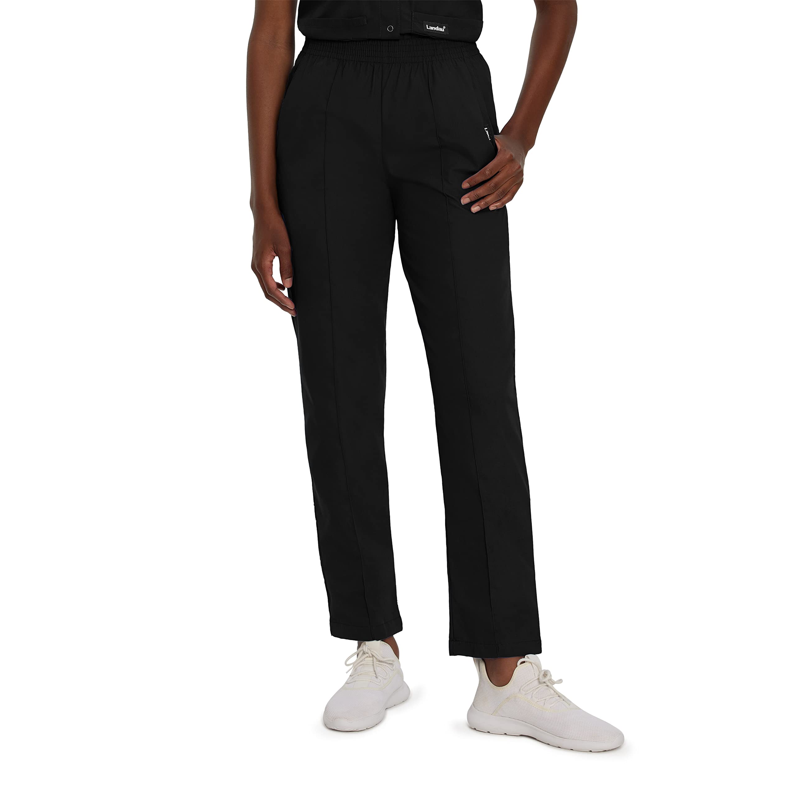 Landau Essentials Women's Relaxed Fit 2-Pocket Elastic Waist Scrub Pants 8320 - Comfortable Medical Uniform for Nurses, Doctors & Healthcare Professionals - Perfect for Hospital Shifts & Clinical Work
