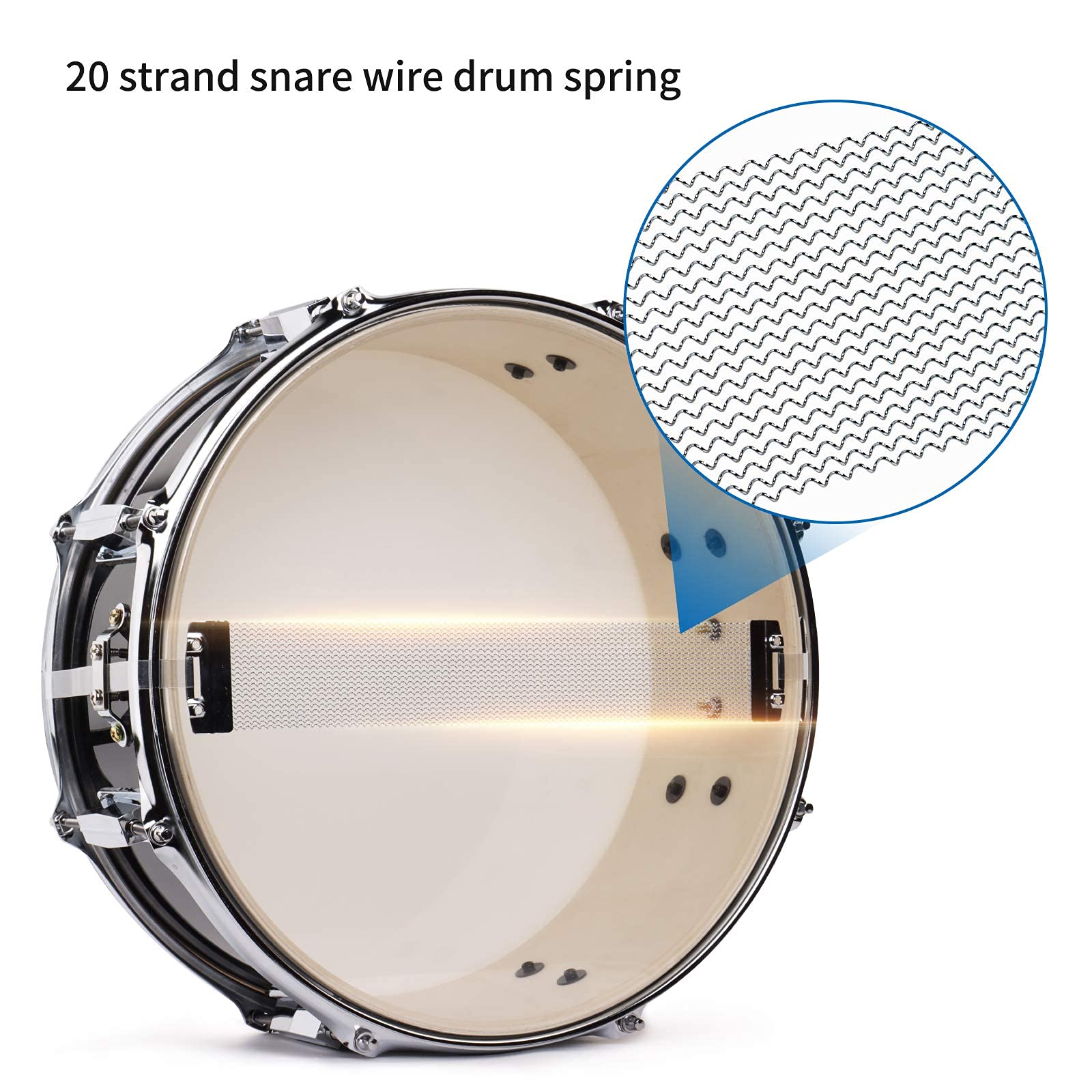 14 Inch Black Snare Drum Set with Gig Bag, Drum Stand, Sticks, Keys & Practice Gloves - Perfect for Students & Beginners | Ideal for School Bands, Home Practice & Music Lessons (14