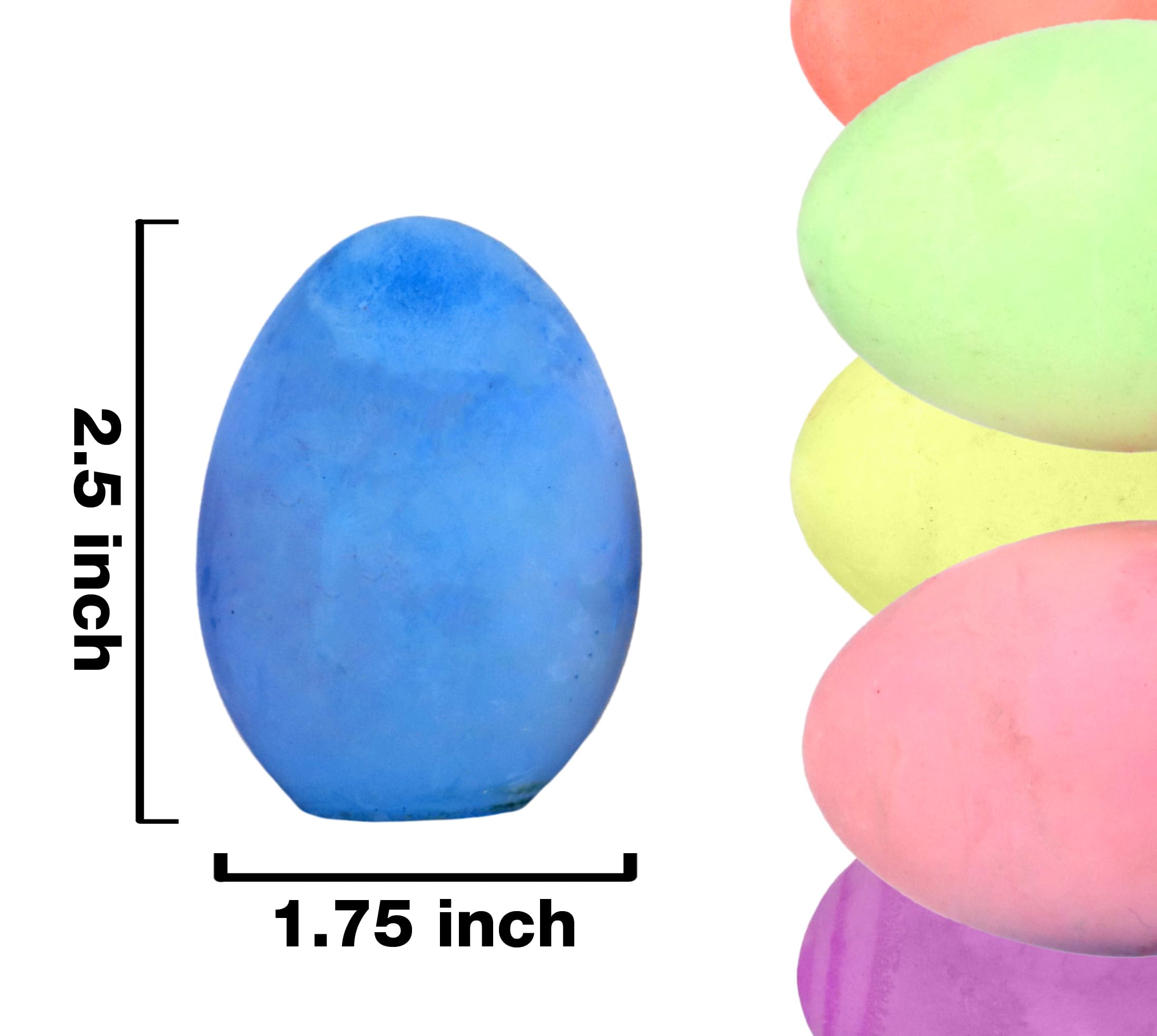 Kid Made Modern Washable Neon Sidewalk Chalk Set - 6-Piece Non-Toxic Egg Chalk for Outdoor Play, Chalkboard Art & Creative Learning | Perfect for Driveway Drawing, Classroom Activities & Toddler Playtime (Ages 3+, Multicolor)