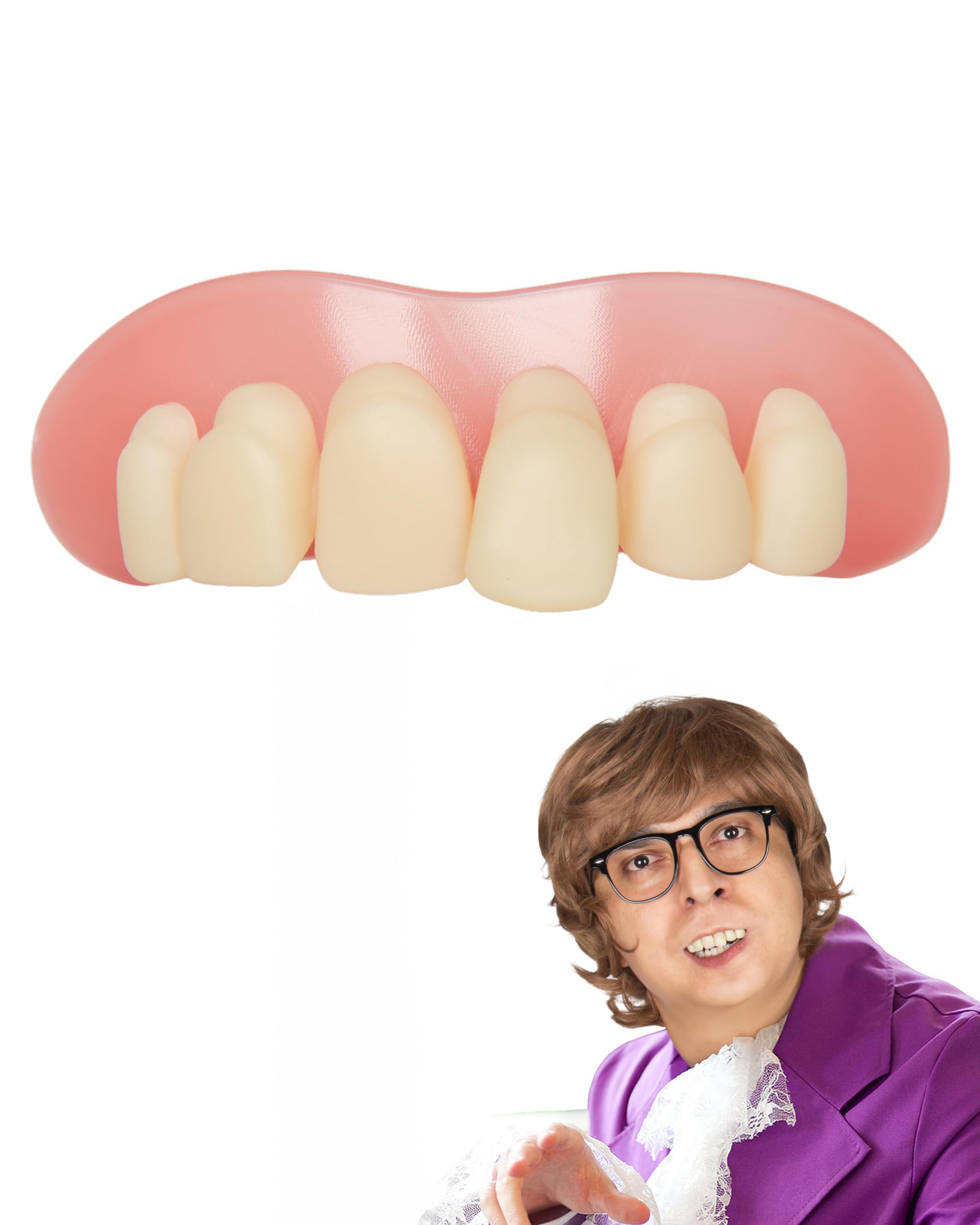 Funny Hillbilly Fake Teeth for Adults - White Halloween Costume Accessories for Parties & Pranks