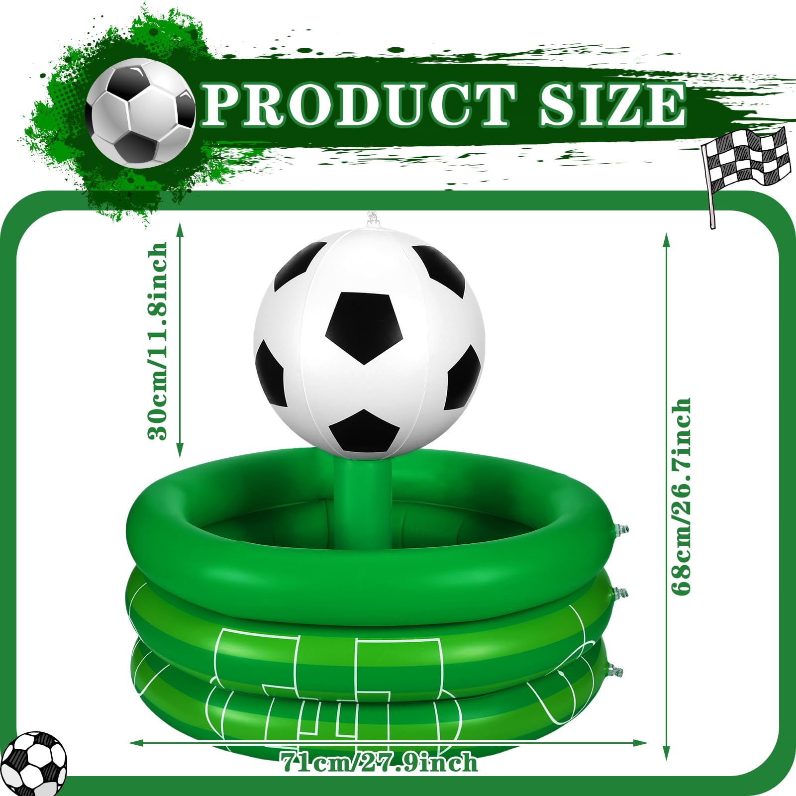Bencailor Inflatable Cooler - Portable Football Drink Cooler, PVC Sports Toss Game, Rugby Basketball Baseball Party Decoration, Ideal for Tailgates, Beach Outings, and Backyard BBQs