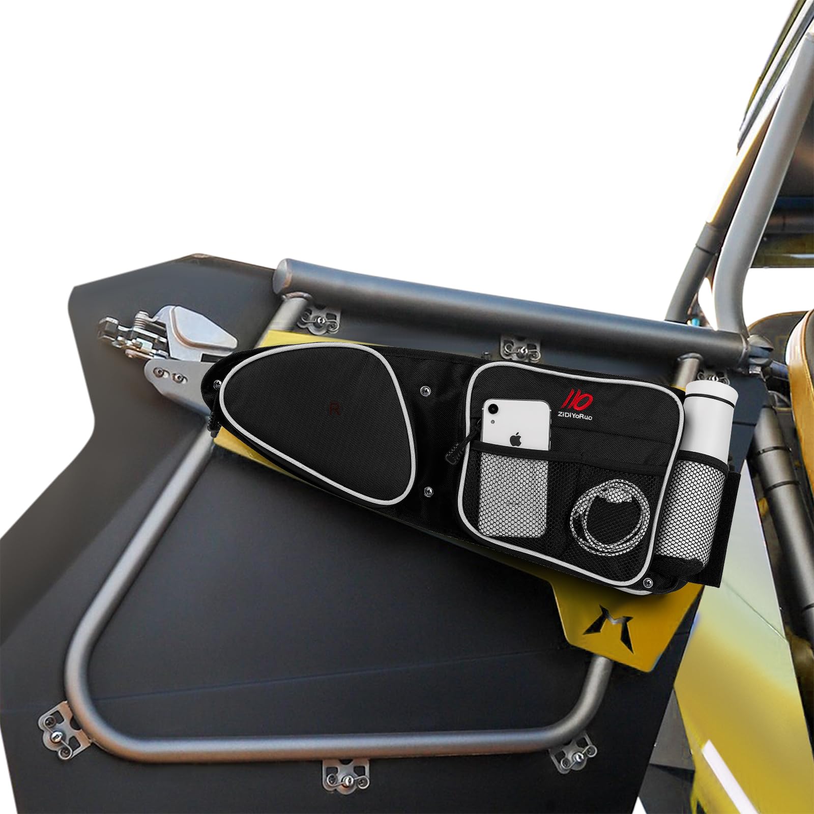 Polaris RZR XP Turbo Side Door Storage Bag - Pair of Front Door Organizers with Knee Pad & Cup Holder | Extra Storage Accessories for 2014-2021 RZR Models | Perfect for Off-Road Adventures & Utility Vehicle Organization