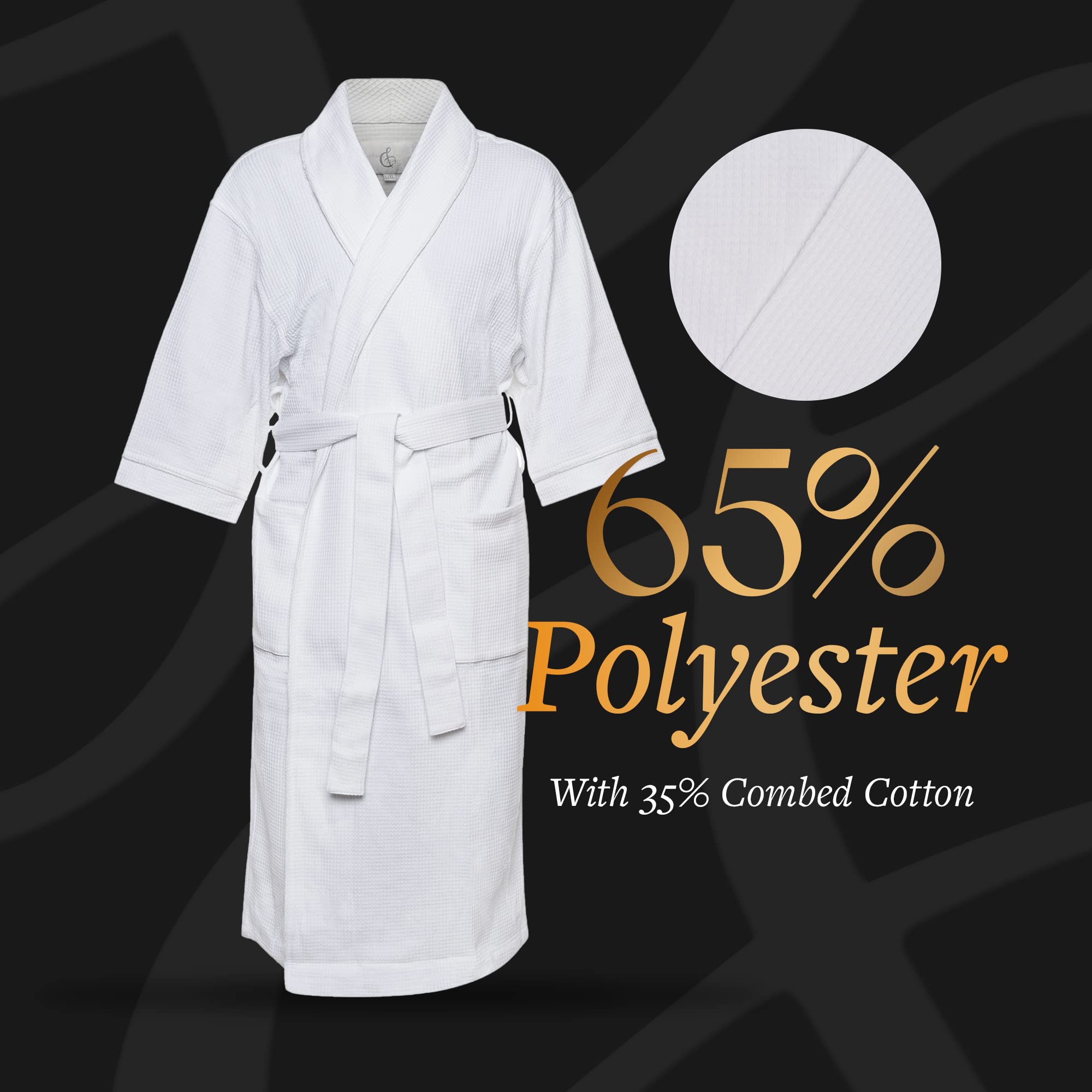 CHADSWORTH & HAIG Knit Bathrobe for Women & Men - Lightweight Super Soft Waffle Robe - Unisex Hotel & Spa Quality Loungewear - Perfect for Relaxing at Home, Spa Days & Cozy Evenings