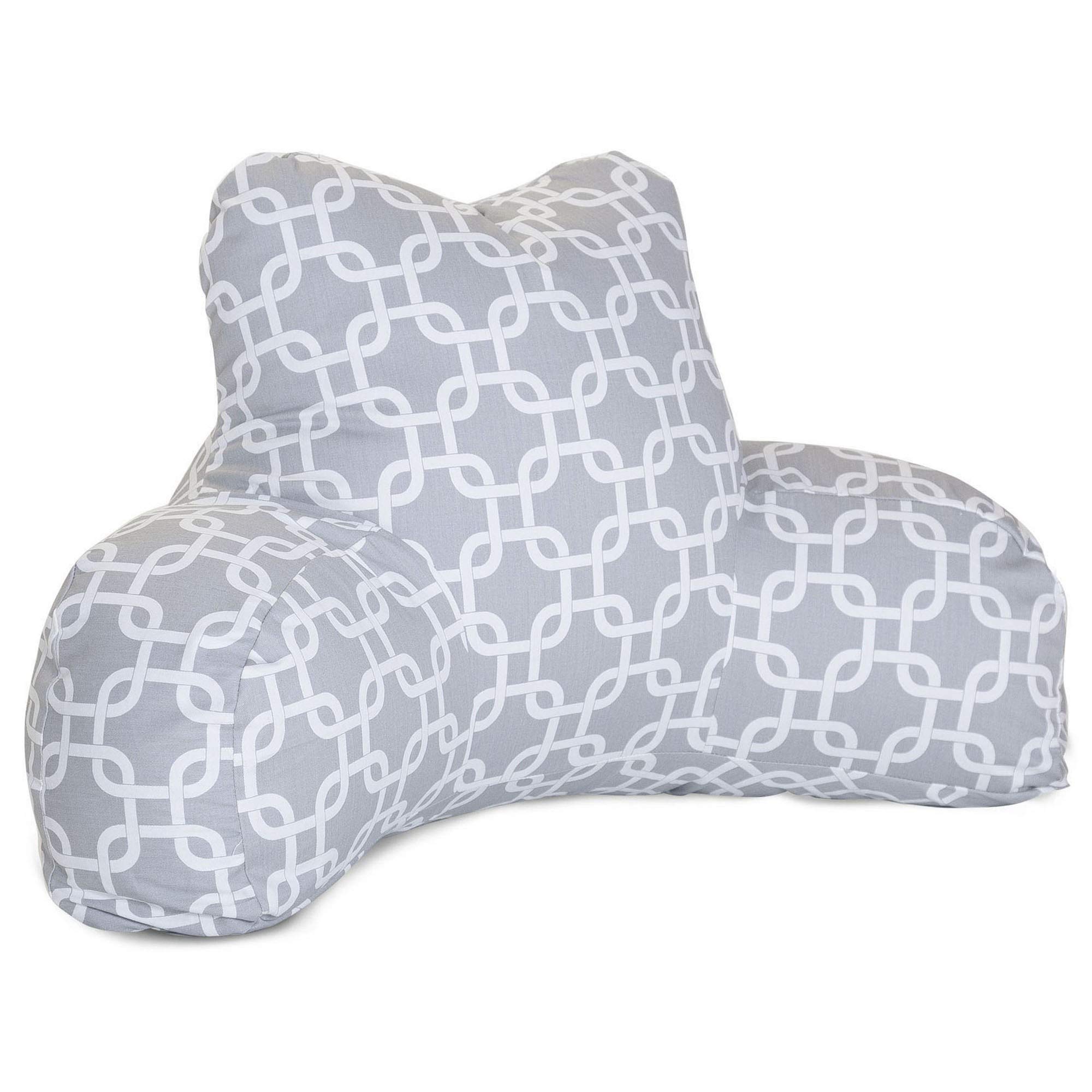 Majestic Home Goods Reading Pillow with Back Support - Soft Gray Bedrest Pillow for Adults & Kids - Perfect for Reading in Bed, Watching TV, or Gaming Comfortably