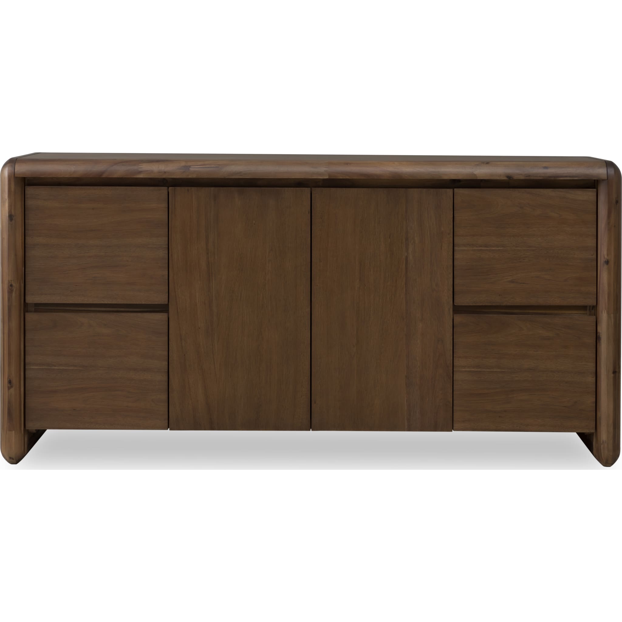 Xolani 2-Door 4-Drawer Acacia Wood Sideboard Buffet Cabinet - Impala Finish - Perfect for Dining Room Storage, Living Room Organization & Entryway Decor