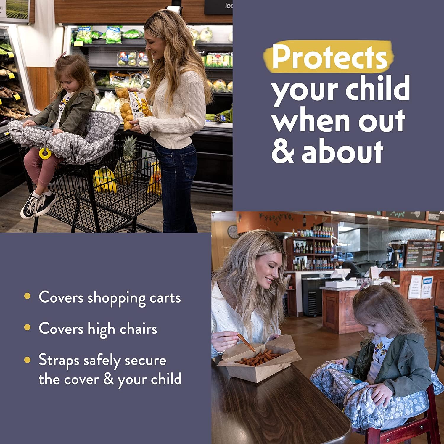 Baby Shopping Cart Cover - Soft, Adjustable, and Machine Washable for Safe and Comfortable Grocery Trips