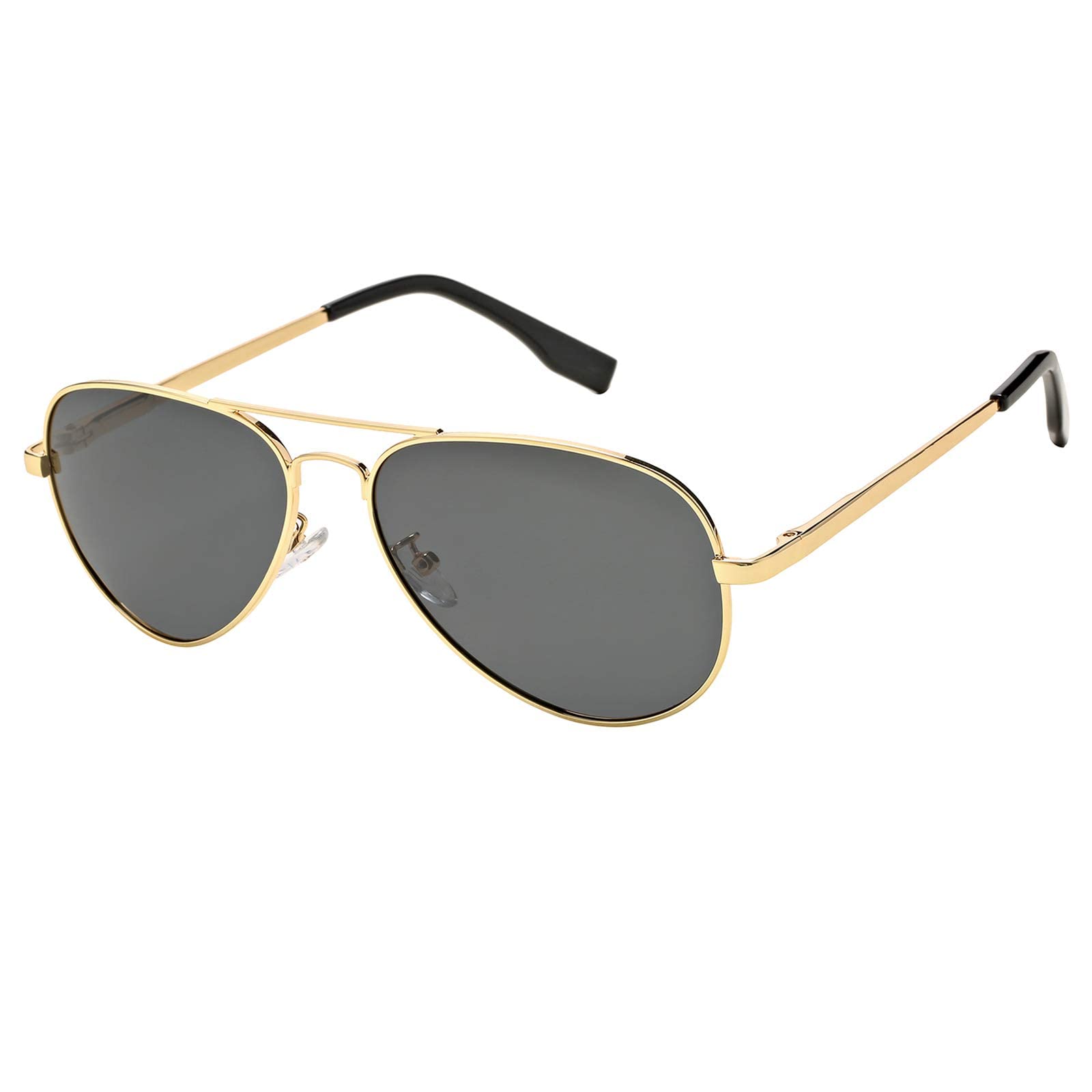 Polarized Aviator Sunglasses for Men & Women - 100% UV Protection Classic Pilot Shades with Spring Hinge - Perfect for Driving, Outdoor Sports & Fashion Accessories