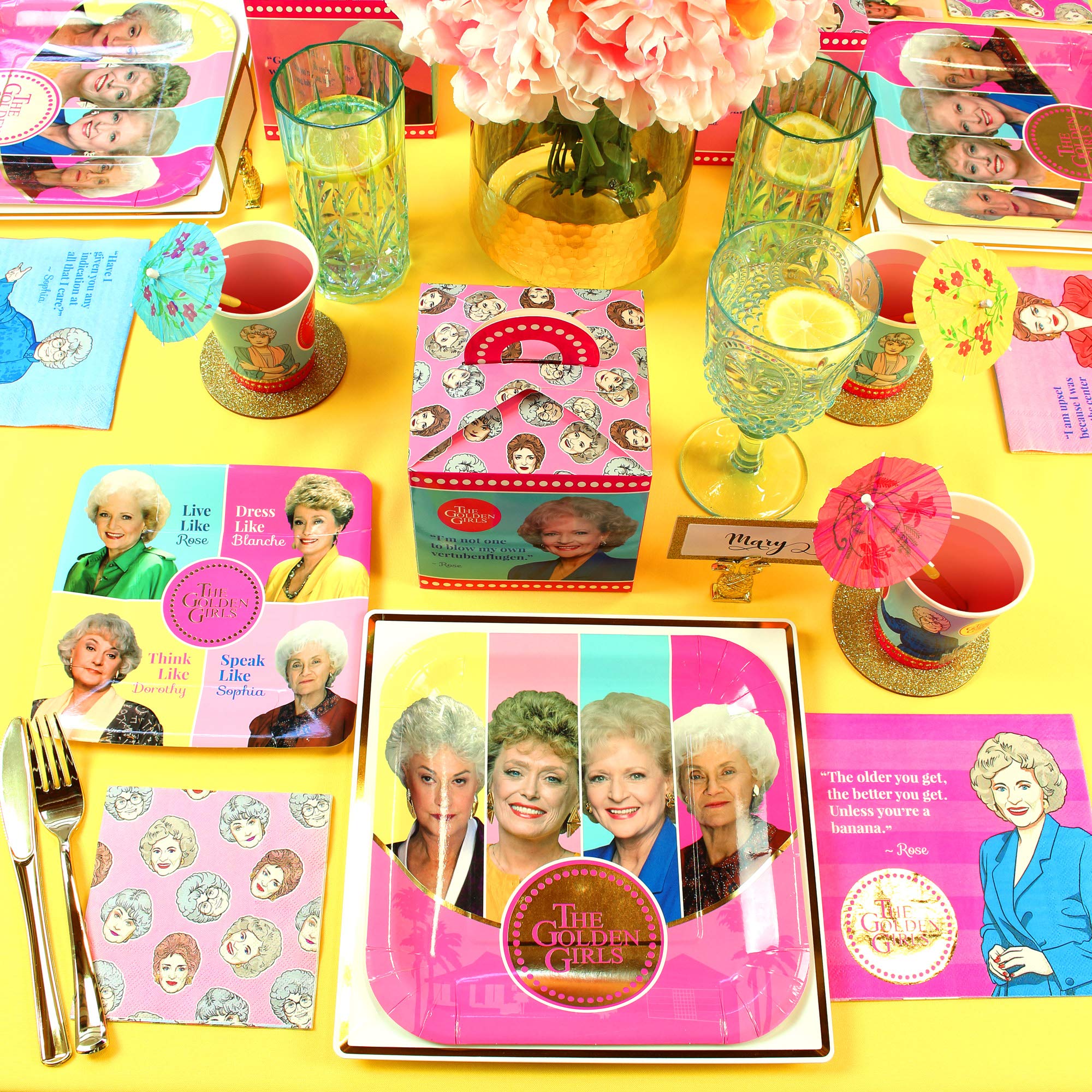 Golden Girls Birthday Party Decorations Set - 58 Piece Happy Birthday Banner, Balloons & More for 40th, 50th Birthday & Bridal Showers | Perfect for Women's Milestone Celebrations & Themed Parties