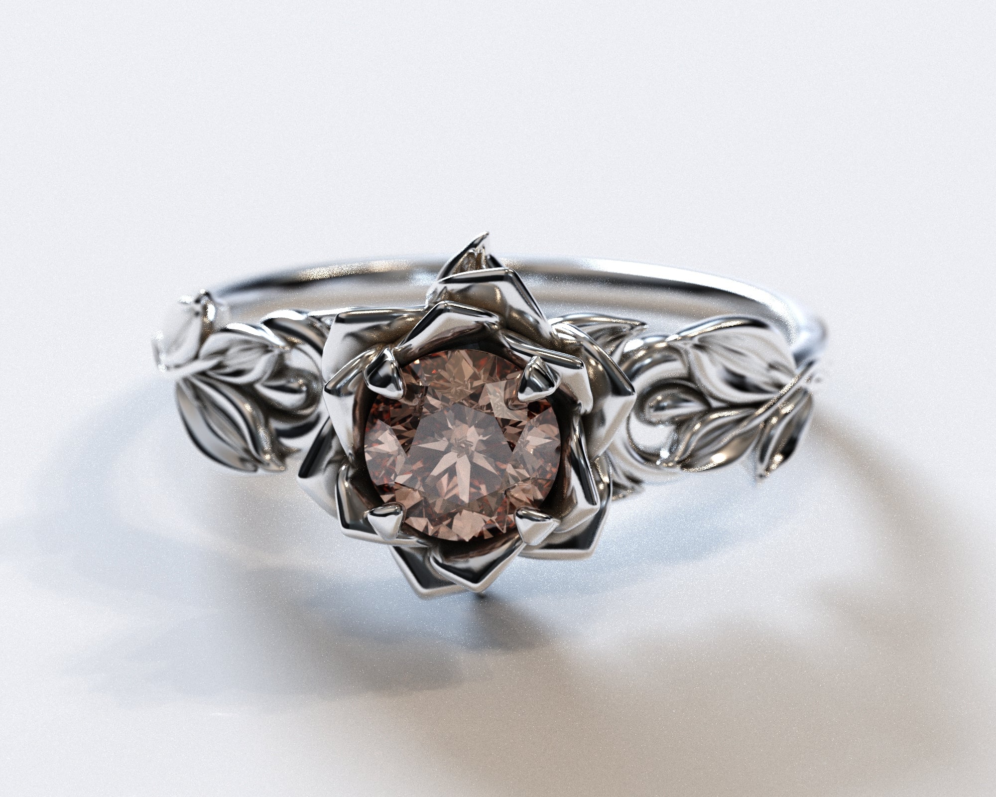 Morganite Lotus Flower Engagement Ring - Elegant & Unique Rose Gold Wedding Band for Women - Perfect for Proposals, Anniversaries & Romantic Occasions