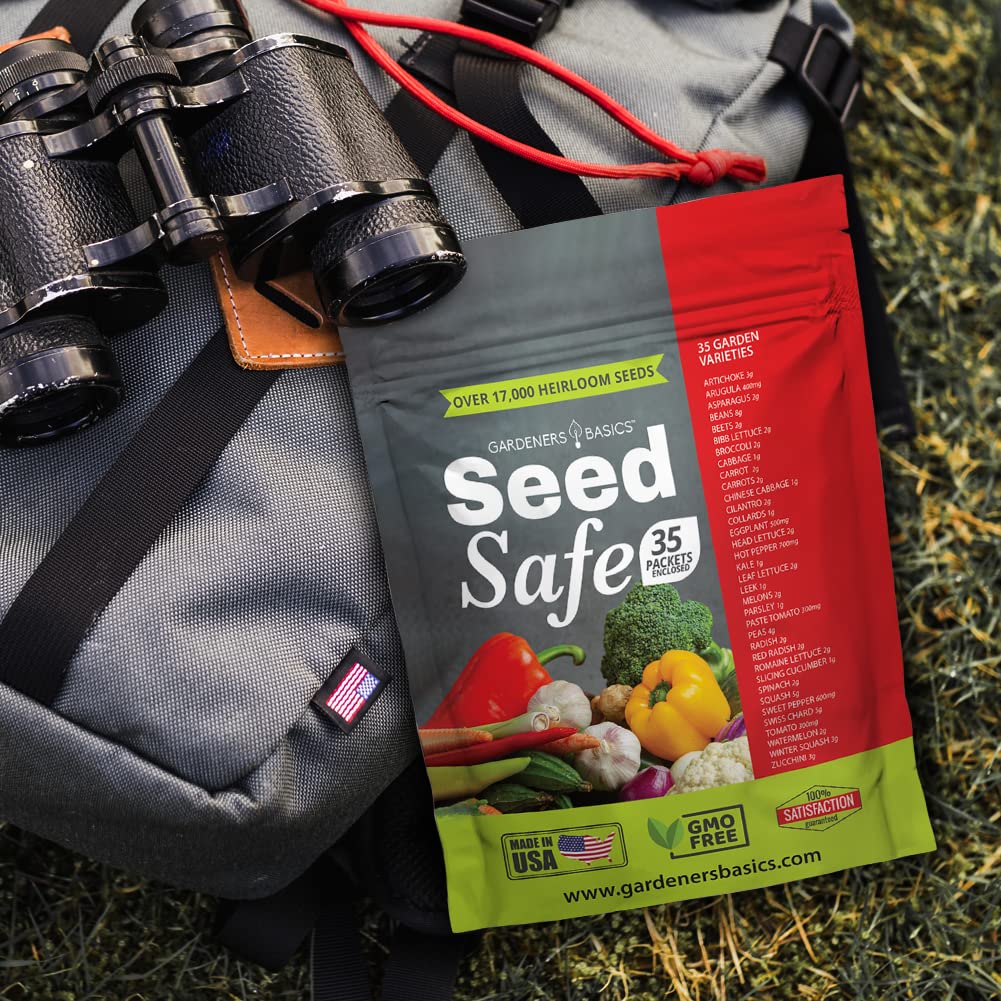 35 Varieties Heirloom Survival Garden Seeds - 17,000+ Non-GMO Vegetable & Fruit Seeds for Planting | Emergency Preparedness, Bugout Bag Supplies & Victory Garden Essentials | Perfect for Home Gardening, Food Security & Outdoor Survival Kits