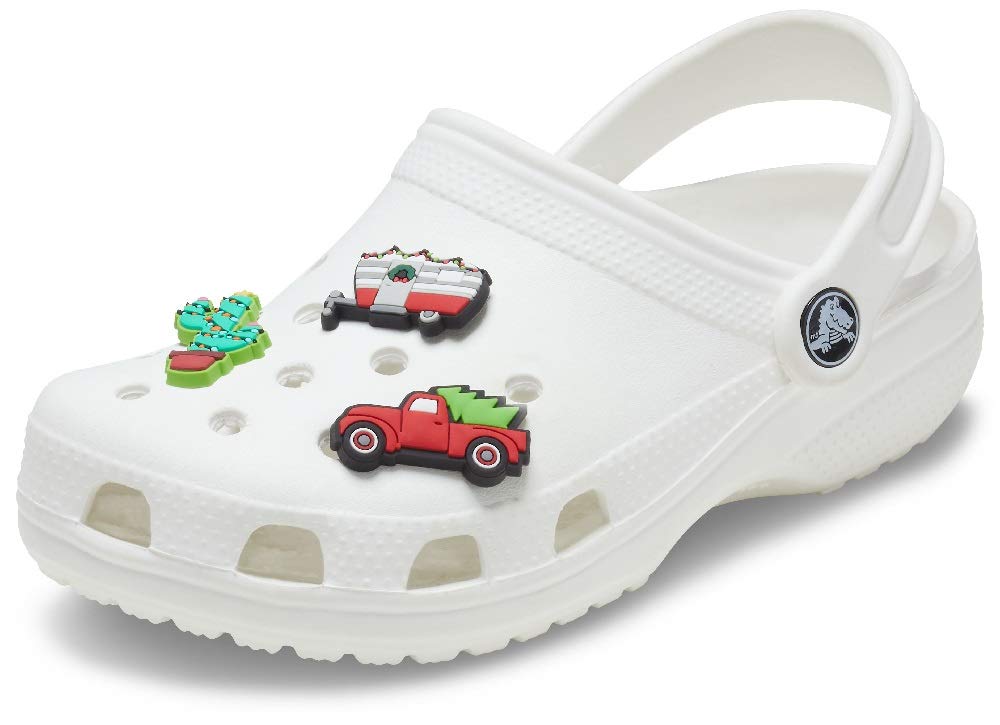 Crocs Classic Clog for Men & Women with Holiday Jibbitz Charms - 3-Pack Comfortable Slip-On Shoes for Casual Wear, Gardening & Outdoor Activities