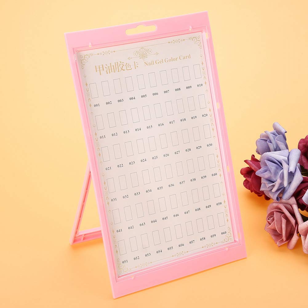 Professional Nail Color Chart Display Board - Gel Nail Polish Display Card for Salons, Nail Art Color Guide Booklet & Manicure Practice Tool (Pink) | Perfect for Nail Technicians, Salon Displays & DIY Nail Art at Home