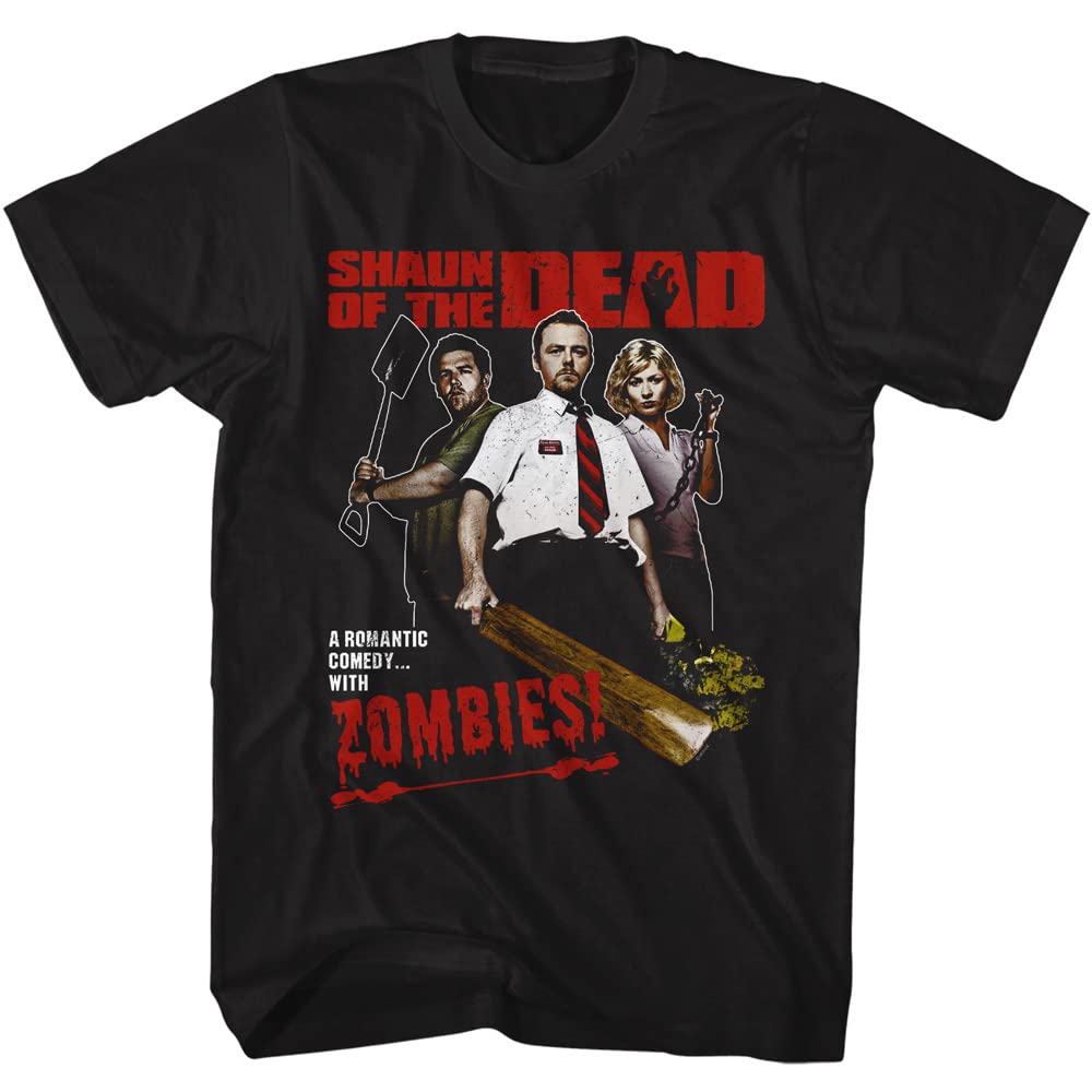 Shaun of The Dead Horror Comedy Movie Graphic T-Shirt - American Classics Romantic Comedy Adult Short Sleeve Tee - Perfect for Halloween, Movie Nights & Fan Gifts