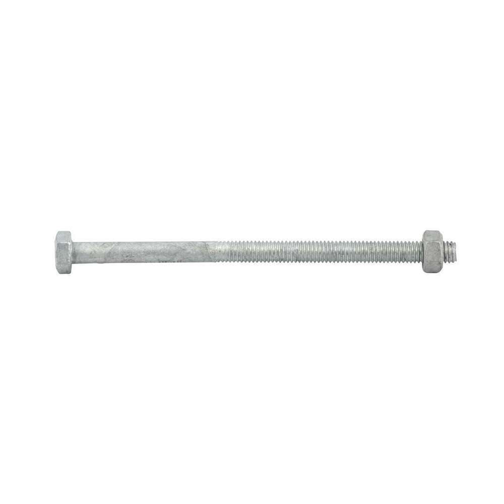 Galvanized Hex Bolt and Nut Set - M6 x 100mm - Heavy Duty Corrosion Resistant Fasteners for Construction, Furniture Assembly, and DIY Projects