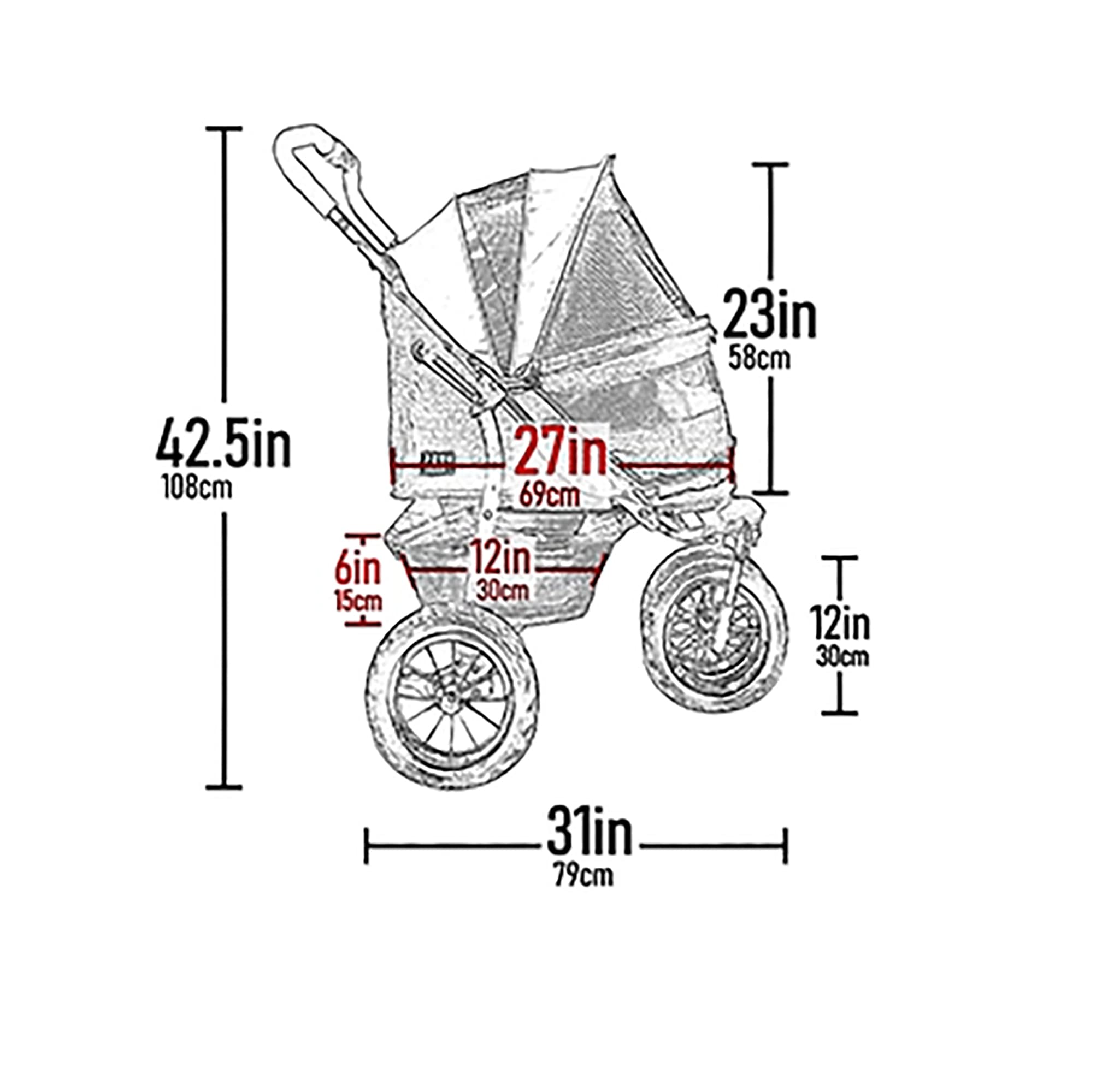 Pet Gear NO-Zip Double Pet Stroller - Zipperless Entry for Dogs & Cats - Plush Pad & Weather Cover - Large Gel-Filled Tires - 3 Color Options - Perfect for Vet Visits, Park Outings & Daily Walks