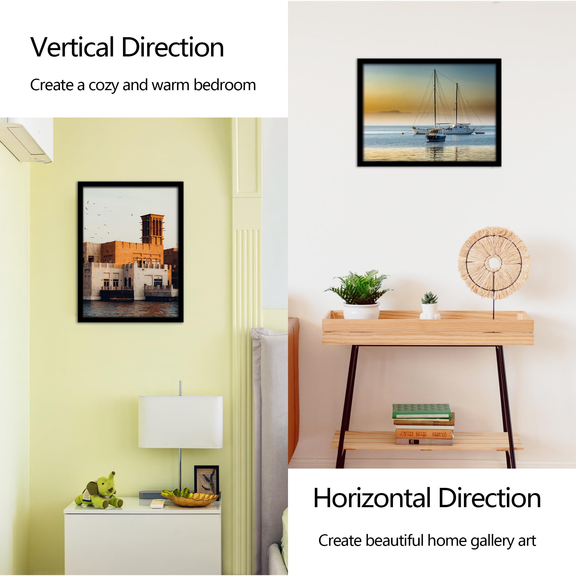 12x16 Picture Frame 5 Pack - Classic Black Poster Frames for Wall Art, Horizontal & Vertical Display - Perfect for Home Decor, Office, Gallery & Photo Displays