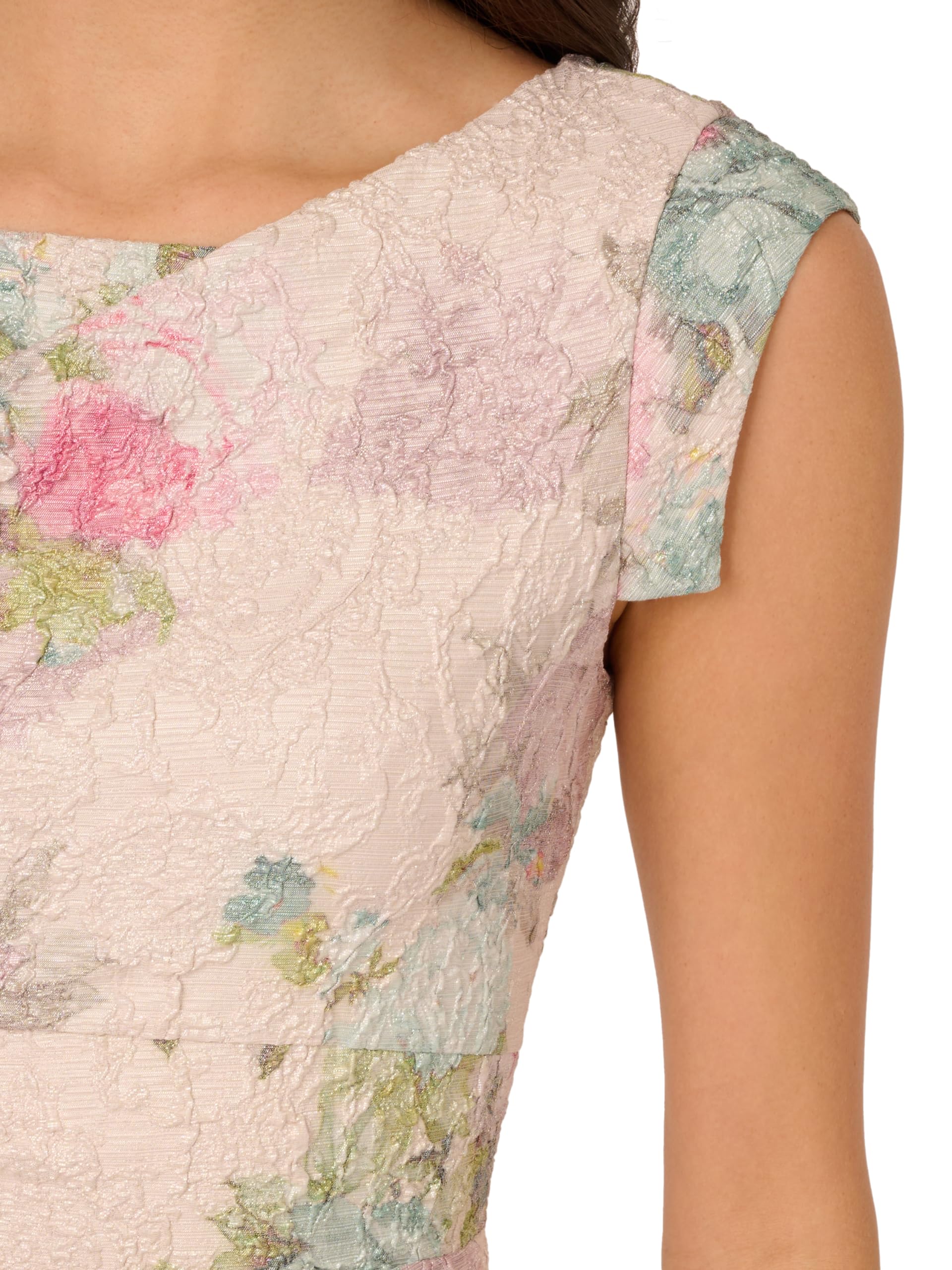 Adrianna Papell Women's Elegant Matelasse Cocktail Dress for Evening Parties, Weddings & Special Occasions - Plus Size Options Available