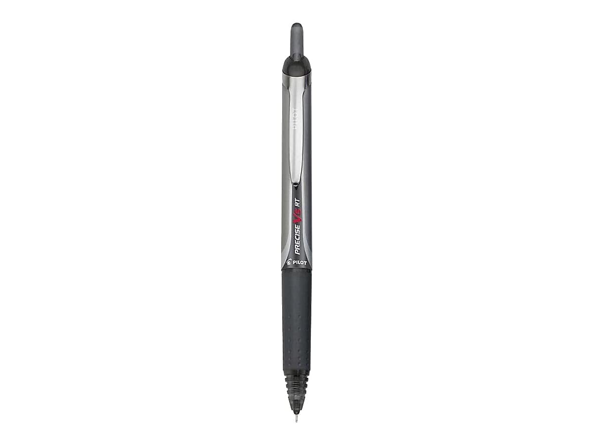 PILOT Precise V5 RT Retractable Liquid Ink Rolling Ball Pens - Extra Fine 0.5mm Black Ink - 3-Pack (26052) - Perfect for Office, School & Note Taking